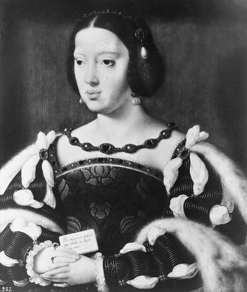Detail of Portrait of Queen Eleanor of France by Joos van Cleve