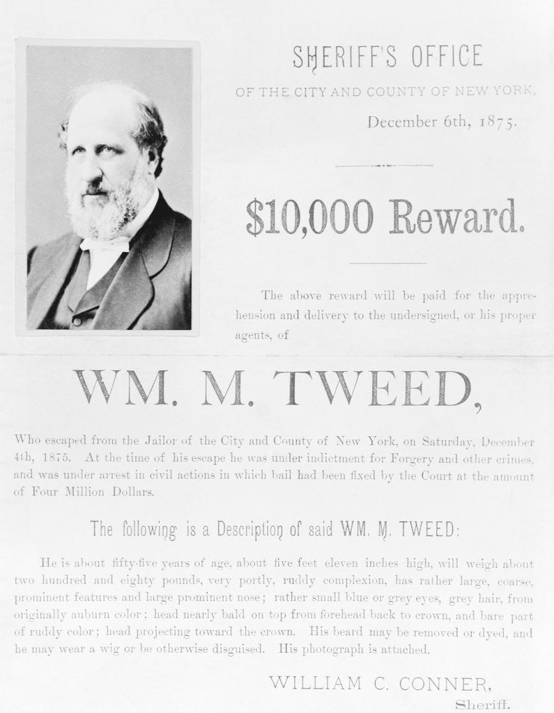 Detail of Warrant for William M. Tweed by Anonymous
