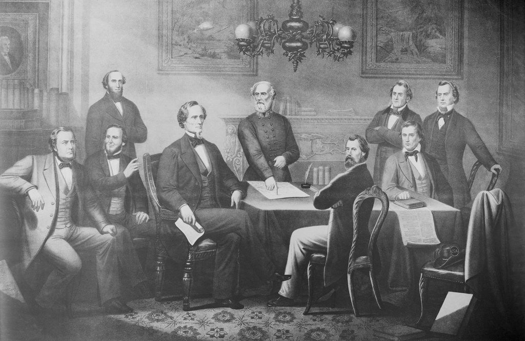 Detail of Engraving of Jefferson Davis and His Cabinet by Anonymous