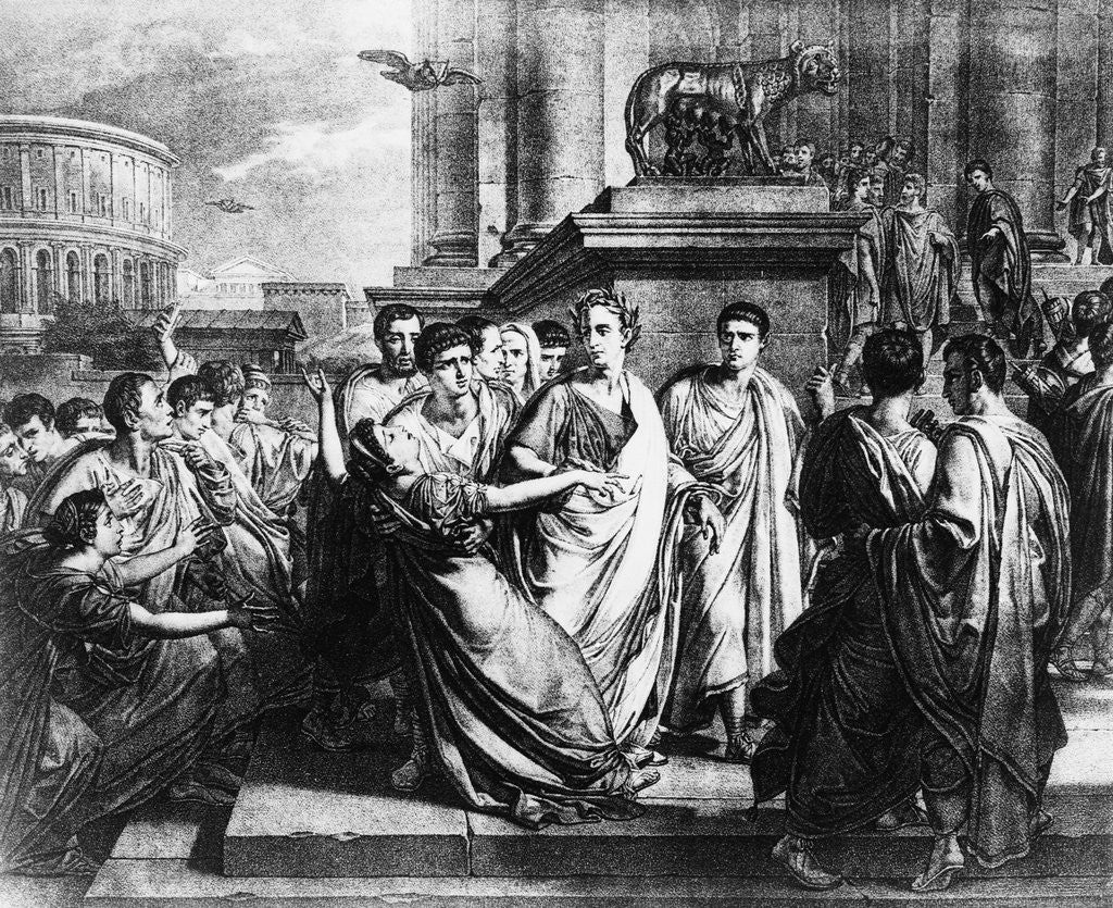 Detail of Julius Caesar and Wife in Crowd by Corbis