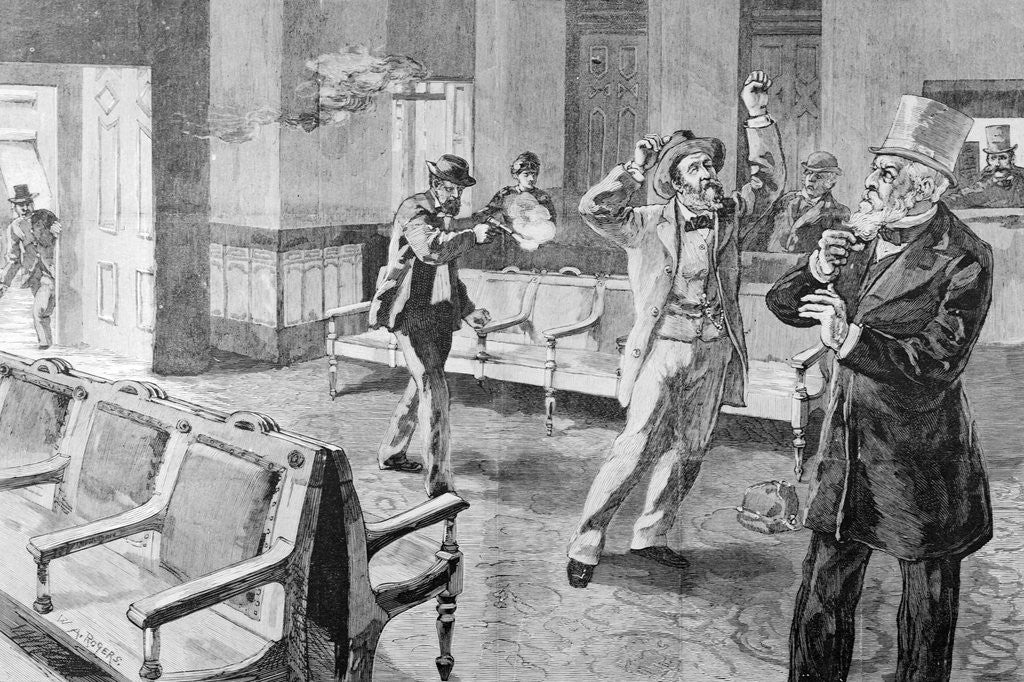Detail of Illustration of President James Garfield's Assassination by Corbis