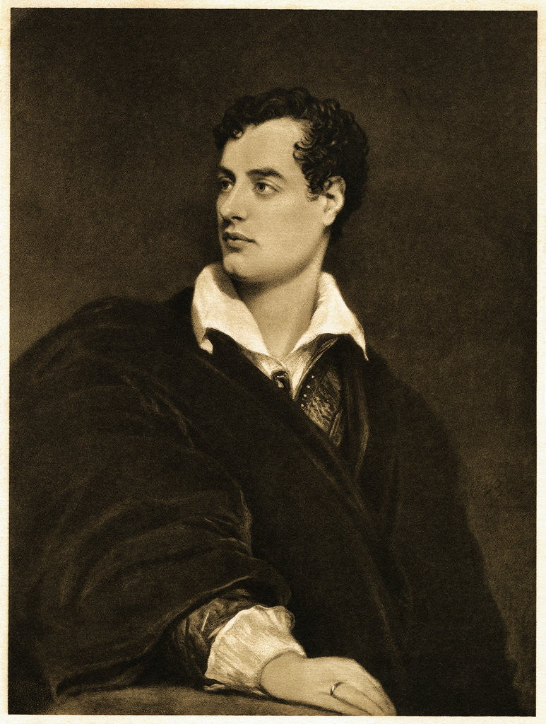 Detail of Portrait of English Poet Lord Byron by Anonymous