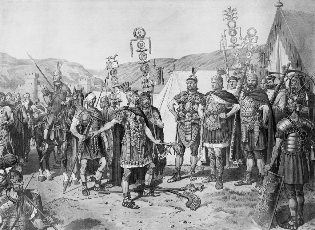 Detail of Assemblage of Roman Soldiers by Anonymous