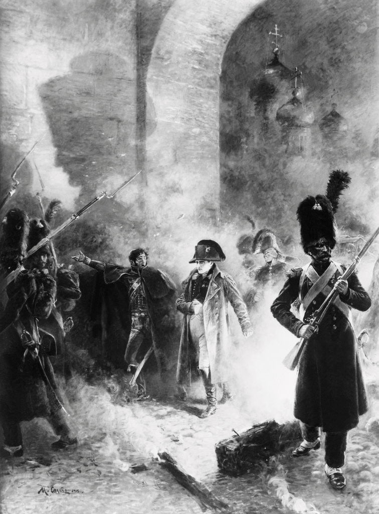 Detail of Napoleon Leaving Burning Kremlin by Anonymous
