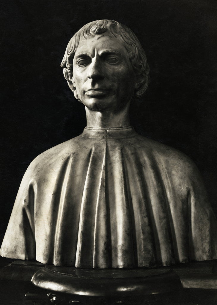 Detail of Marble Bust of Nicolo Machiavelli by Anonymous