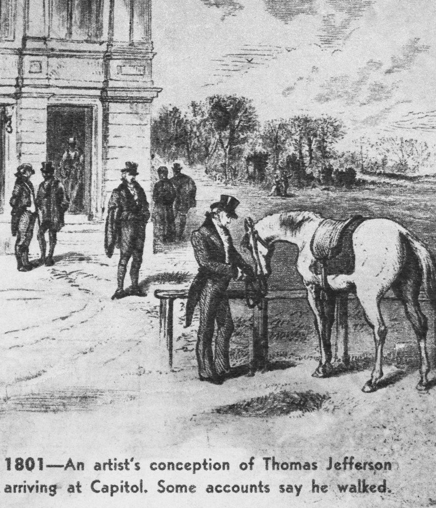 Detail of Illustration Depicting Thomas Jefferson Arriving at His Inauguration by Corbis