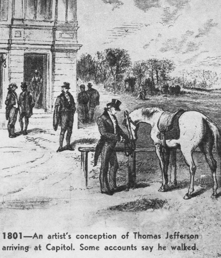 Detail of Illustration Depicting Thomas Jefferson Arriving at His Inauguration by Anonymous