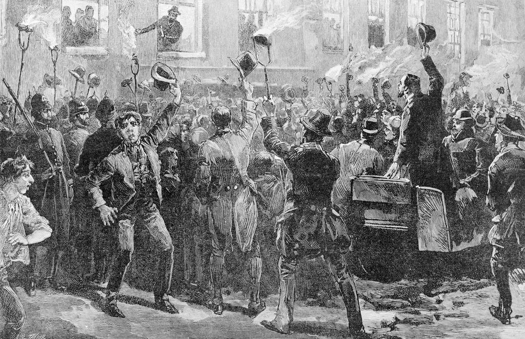 Detail of Mr. W. O'Brien, M.P., Addressing the Midnight Meeting at Woodford Engraving by Anonymous