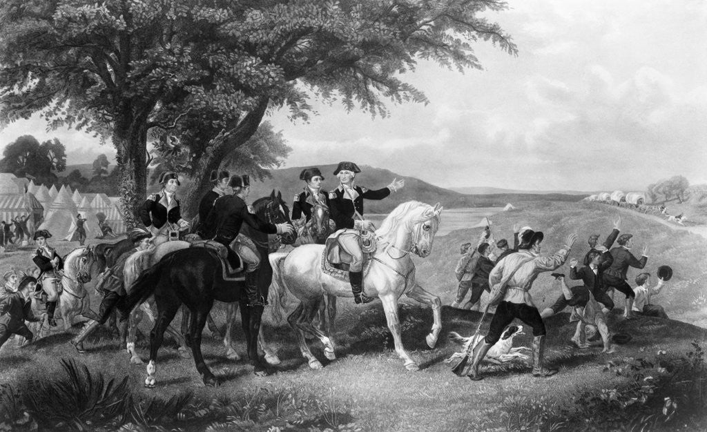Detail of Illustration of Supplies Arriving at Valley Forge in Spring of 1778 by Corbis