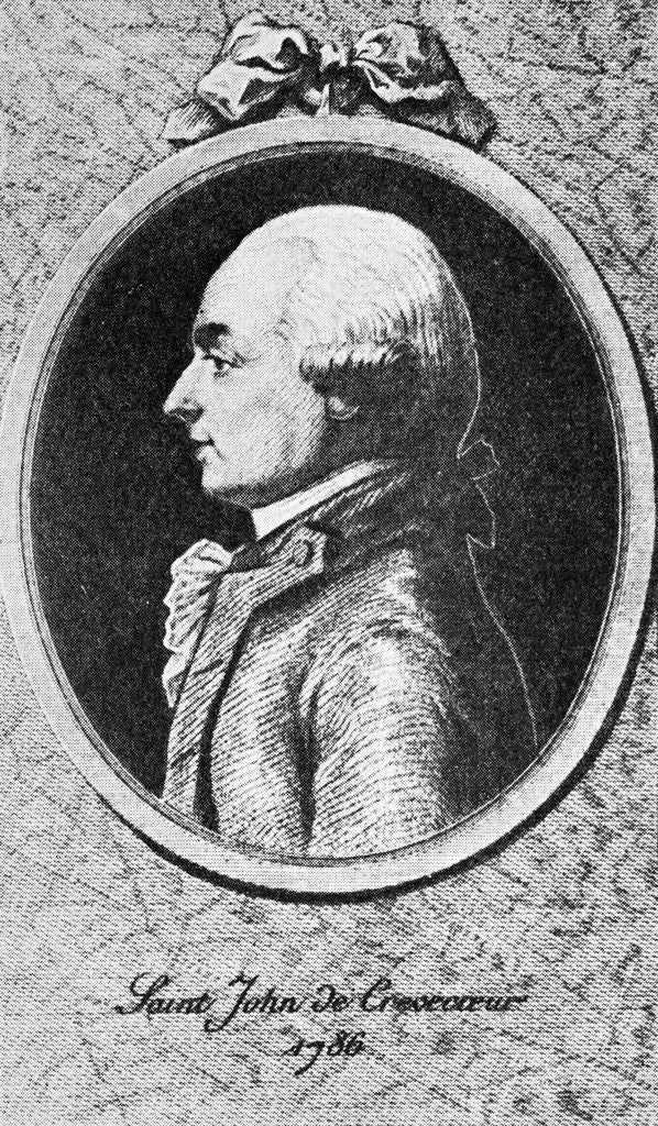 Detail of Profile Drawing of Author Saint John Crevecoeur by Anonymous