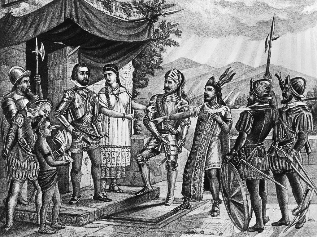 Detail of Cuauhtemoc Brought Captive Before Cortez by Anonymous