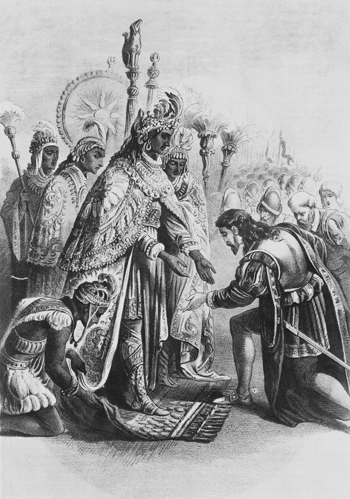 Detail of Montezuma Receiving Visitor by Anonymous