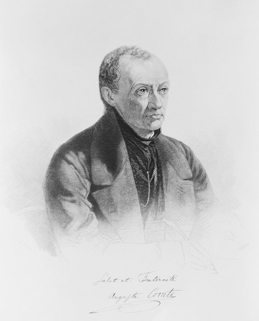 Detail of Portrait of Auguste Comte by Anonymous
