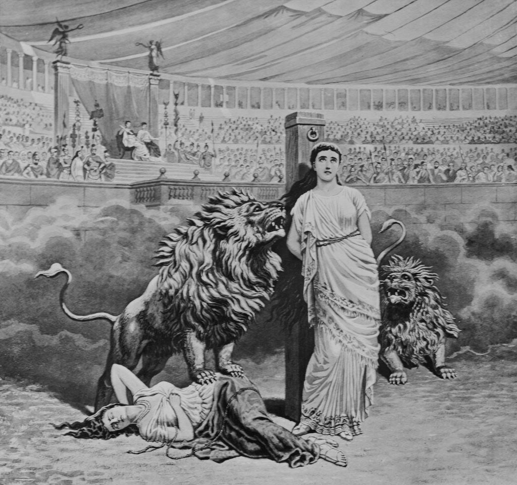 Detail of Lions Attacking Martyrs by Anonymous