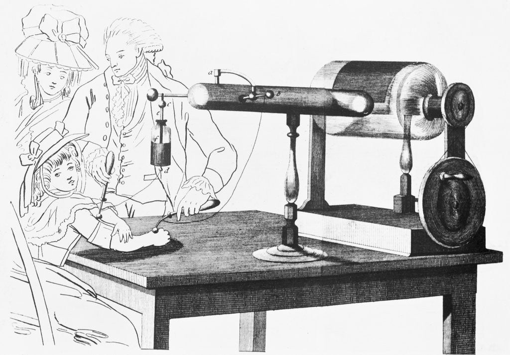 Detail of Illustration of Girl Receiving Electrotheraphy by Corbis