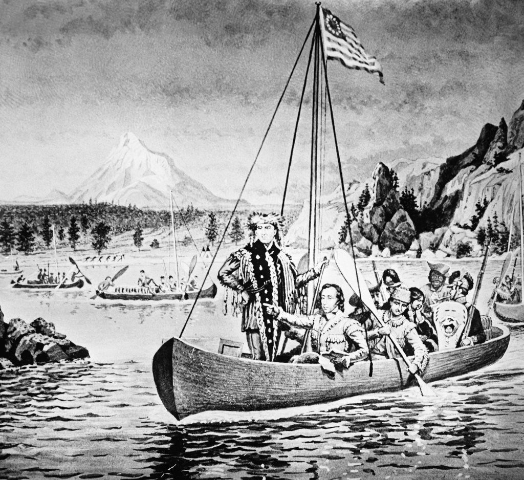 Detail of Wash Drawing of Meriwether Lewis and William Clark by Anonymous