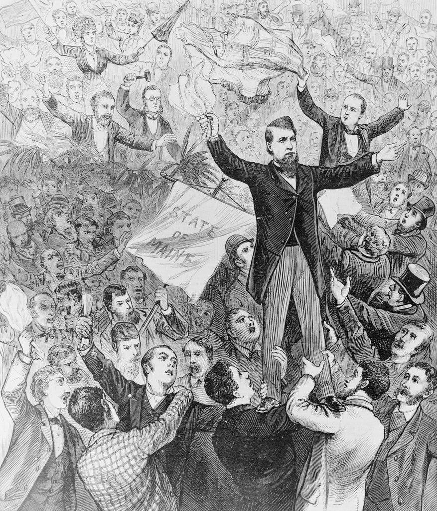 Detail of Delegates Cheering for James G. Blaine by Anonymous