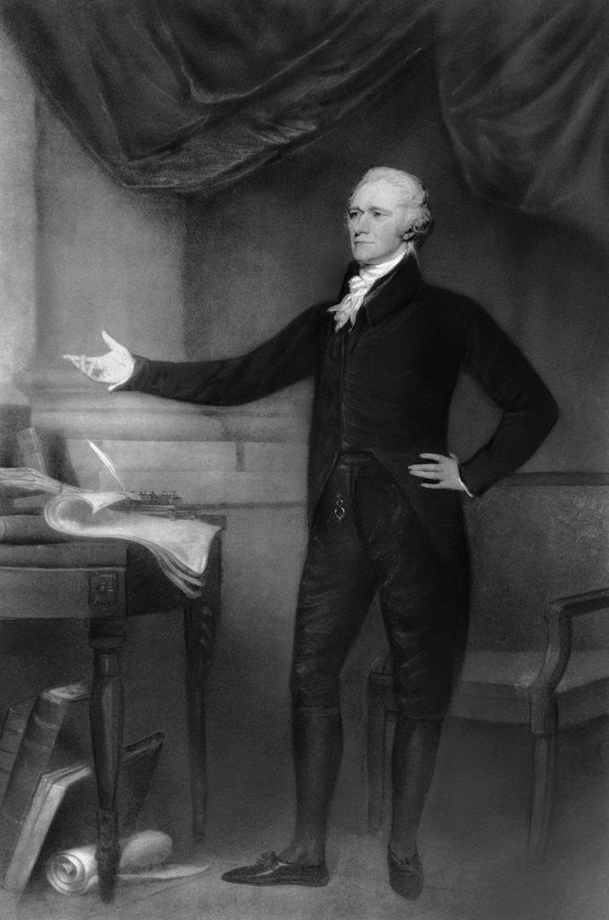 Detail of Alexander Hamilton Posing in Office by Anonymous