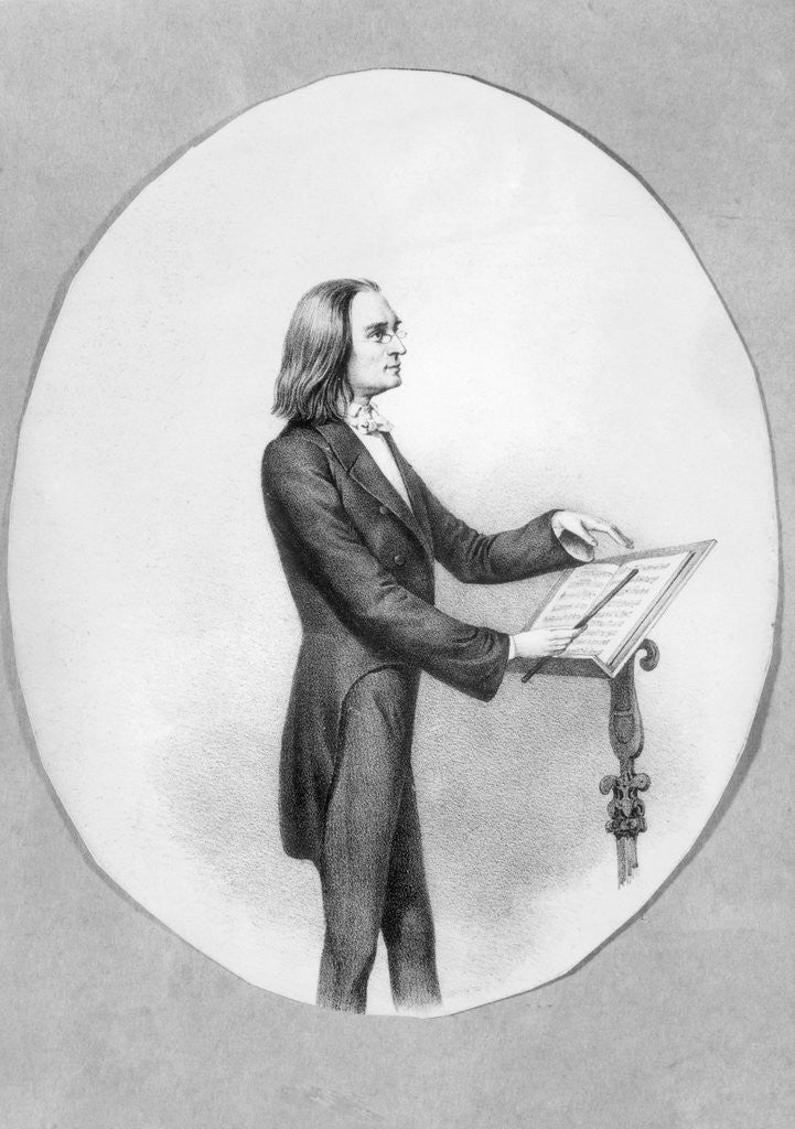 Detail of Franz Liszt at Conducting Stand by Corbis