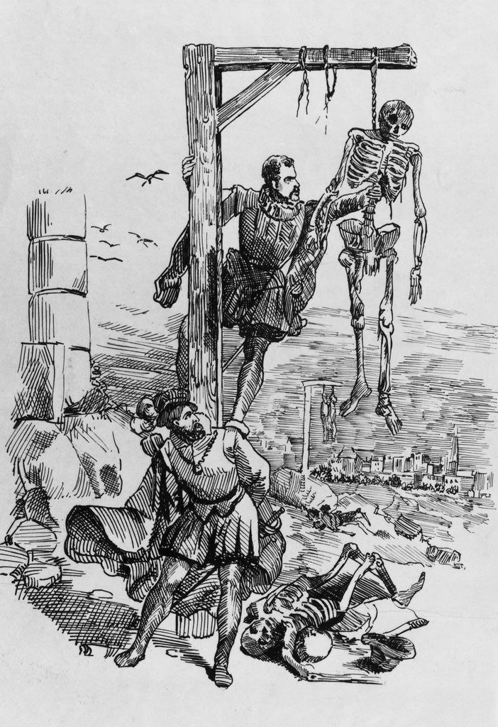 Detail of Andreas Vesalius and Assistant Scavenging Corpses for Anatomical Studies by Anonymous