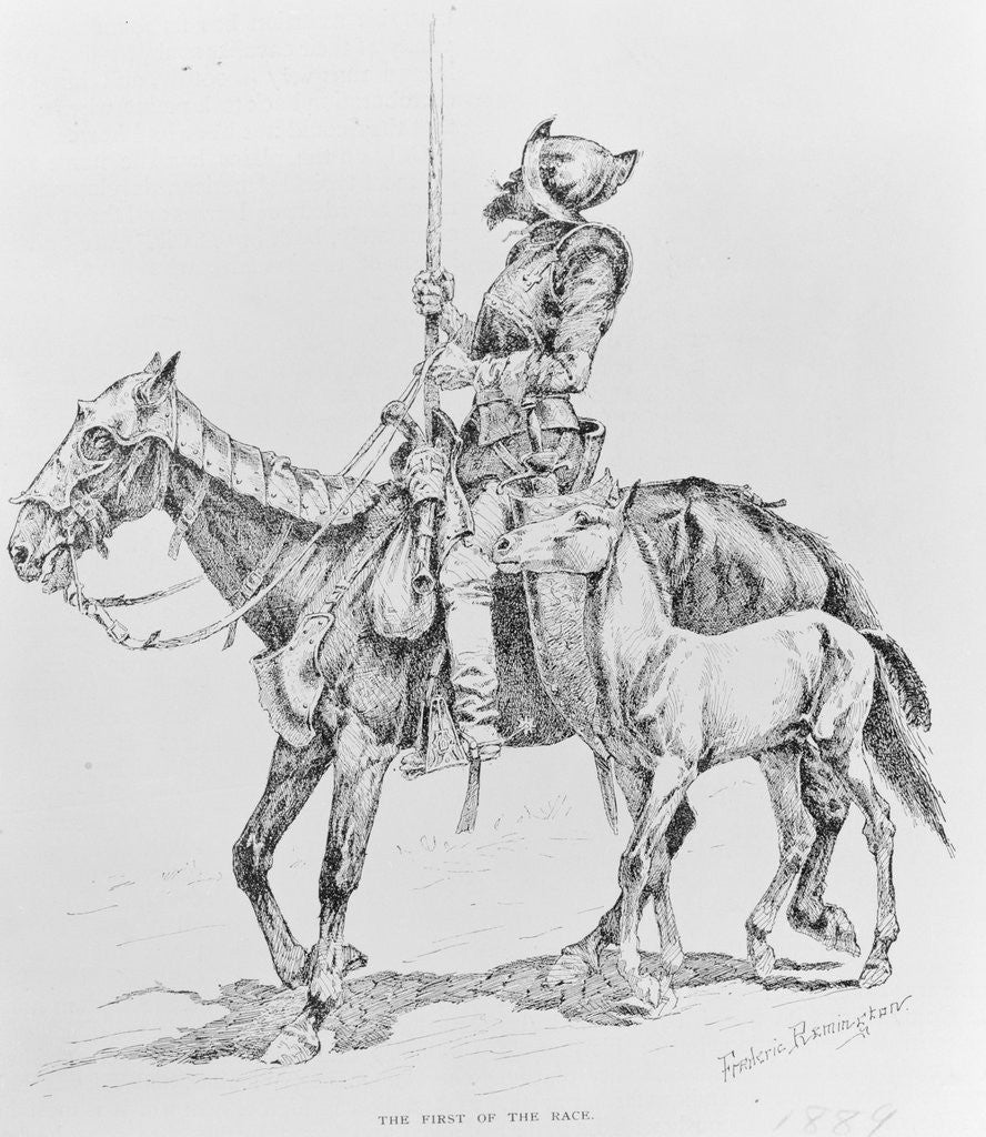 Detail of Conquistador Atop Horse by Anonymous