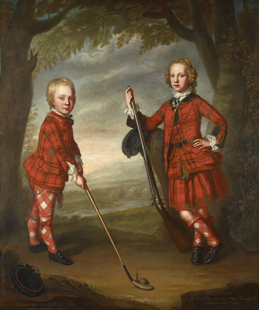 Detail of Sir James Macdonald 1741 - 1765 and Sir Alexander Macdonald 1744 - 1810 by Attributed to William Mosman