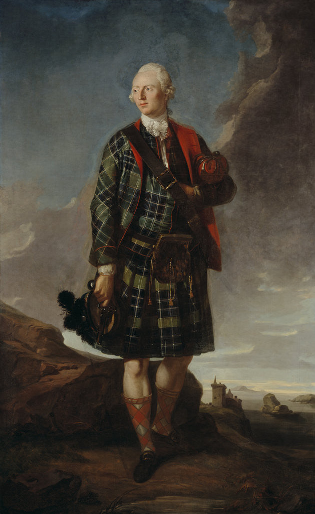 Detail of Sir Alexander Macdonald, 1744 - 1795. 9th Baronet of Sleat and 1st Baron Macdonald of Slate by Attributed to Sir George Chalmers