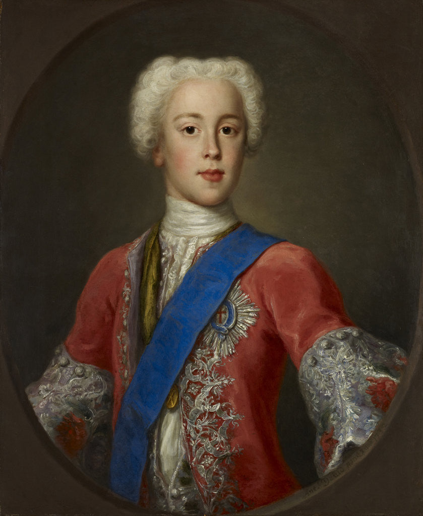 Detail of Prince Charles Edward Stuart, 1720 - 1788. Eldest son of Prince James Francis Edward Stuart by Antonio David