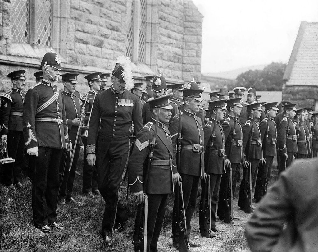 Detail of Guard of Honour, Isle of Man Volunteers, Tynwald Day, St John's, Isle of Man by George Bellett Cowen