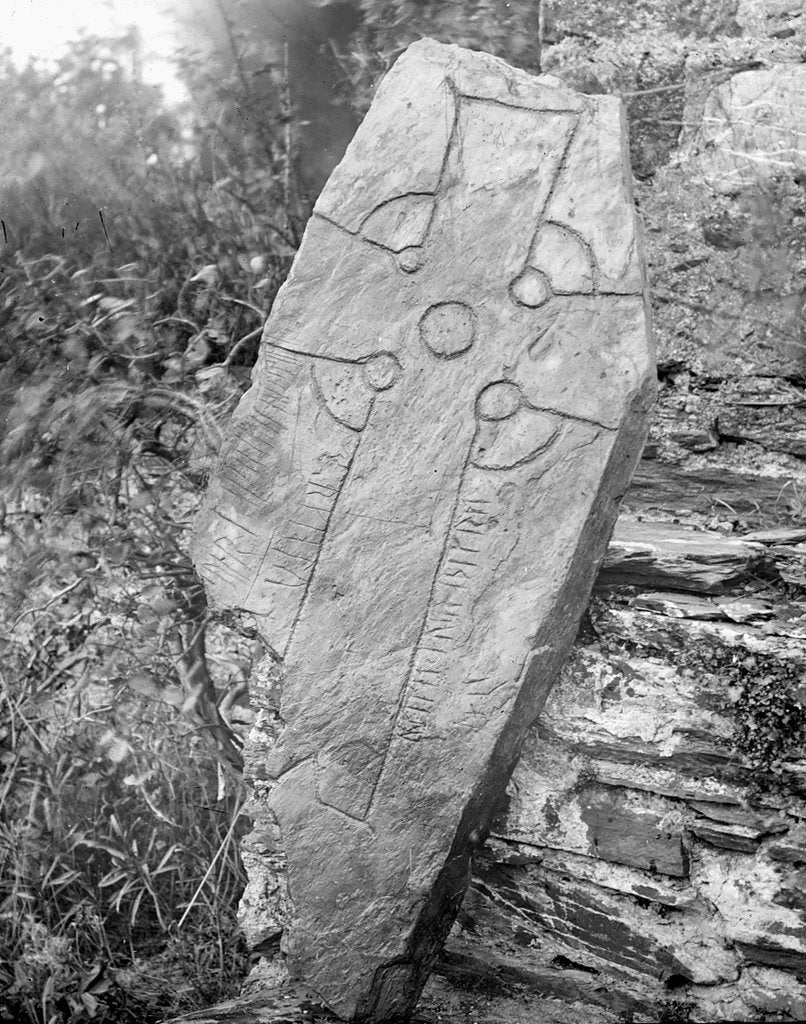 Detail of Runic Cross Onchan (Thurith's Cross), Isle of Man by George Bellett Cowen