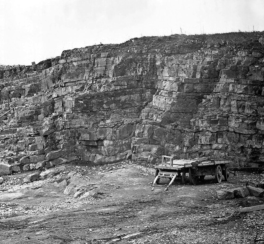 Detail of Limestone Quarries at Scarlett, near Castletown, Isle of Man by George Bellett Cowen