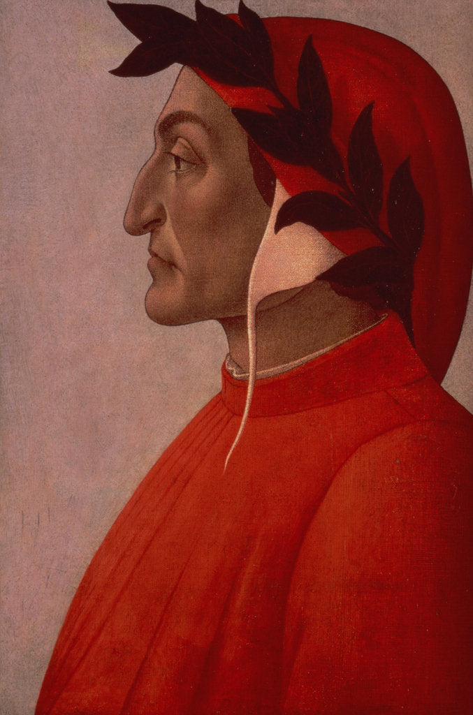 Detail of Dante, 15th century by Sandro Botticelli