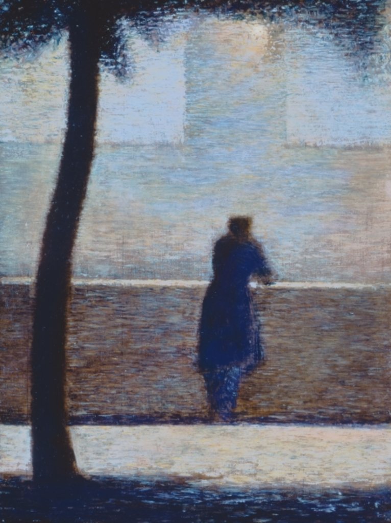 Detail of Man leaning on a parapet by Georges Pierre Seurat