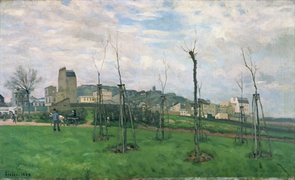Detail of View of Montmartre from the Cite des Fleurs, Les Batignolles, 1869 by Alfred Sisley