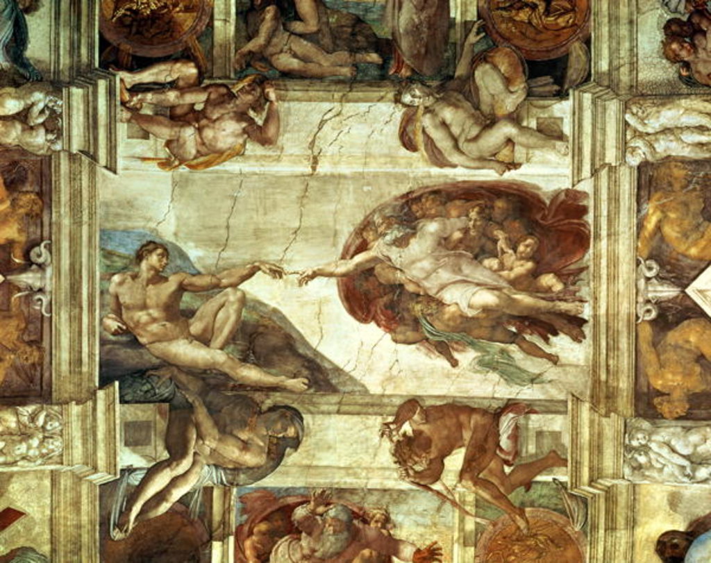 Detail of The Creation of Adam by Michelangelo Buonarroti
