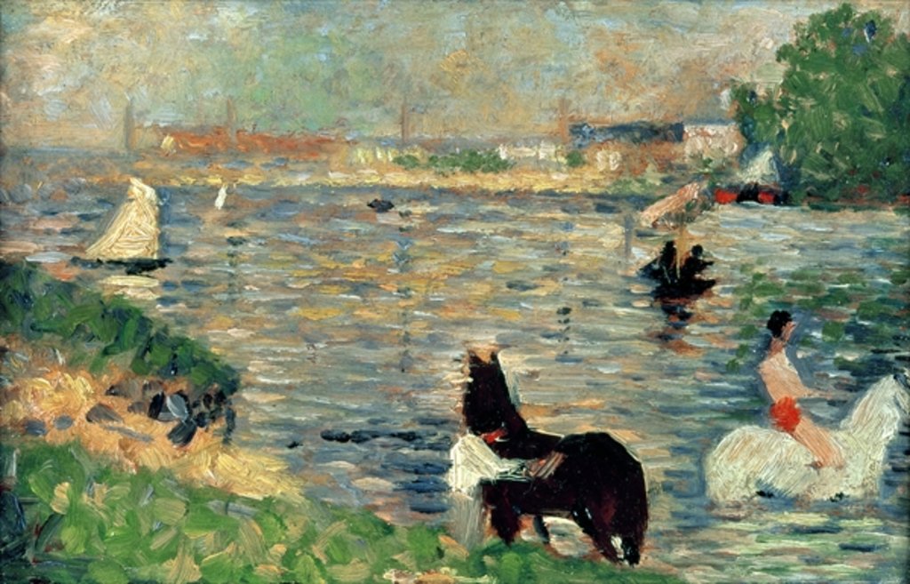 Detail of Horses in a River, c.1883 by Georges Pierre Seurat