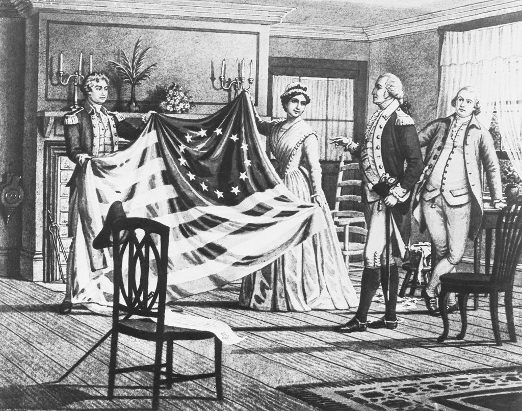 Detail of George Washington Viewing Flag by Anonymous