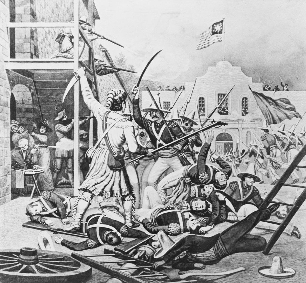 Detail of 19th-Century Illustration of the Battle at the Alamo by Anonymous