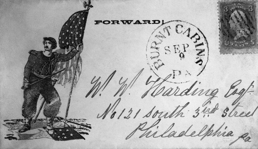 Detail of Civil War Patriotic Cover with Picture by Corbis