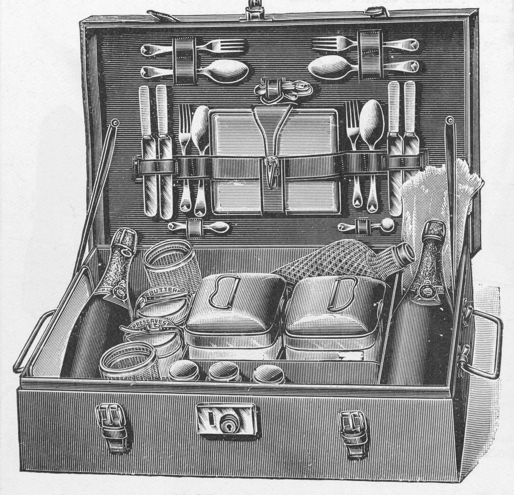 Detail of Drawing Depicting an Early Picnic Case by Anonymous