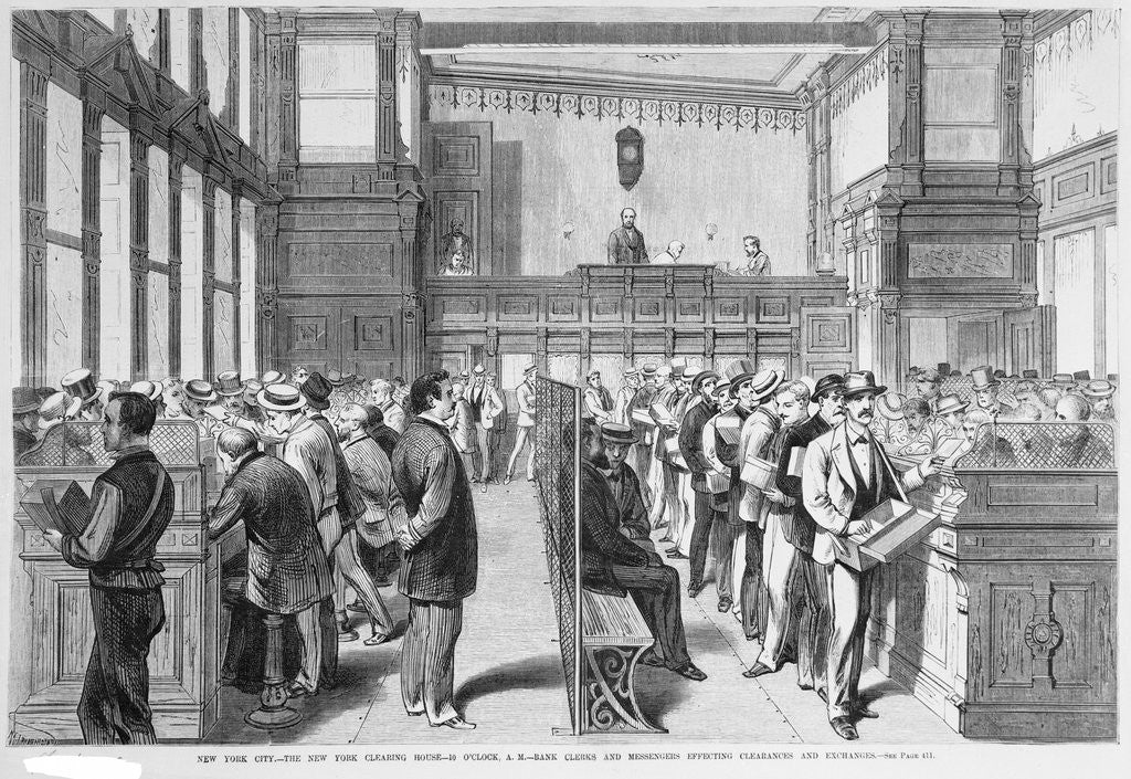 Detail of Bank Employees and Messengers at Clearing House by Anonymous