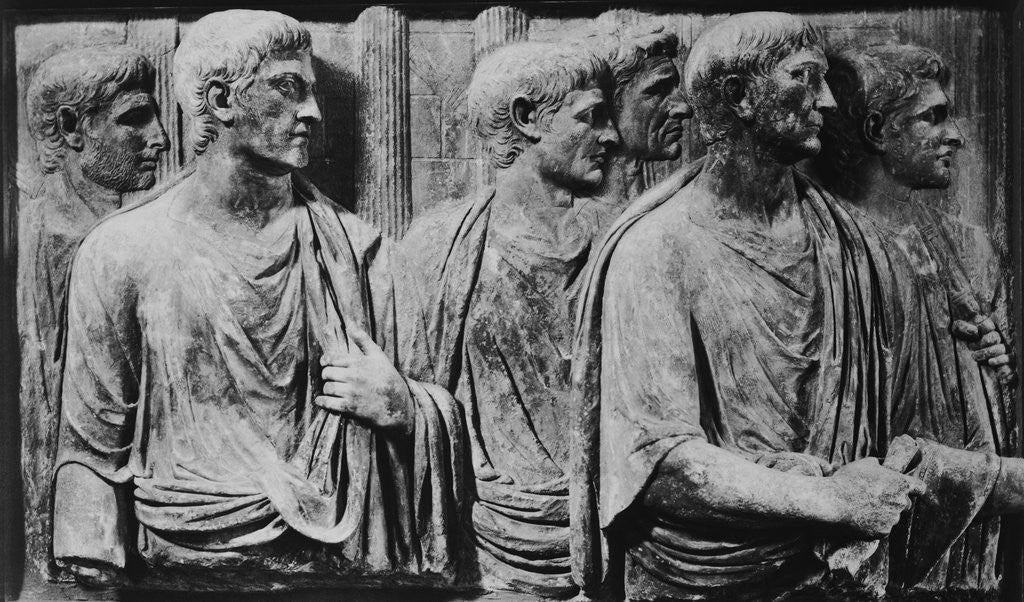 Detail of Sculpture of Roman Court by Anonymous