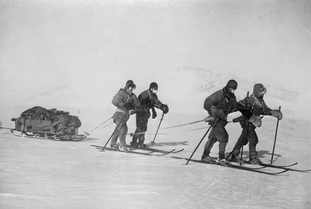 Detail of Polar Explorers on Skis by Anonymous