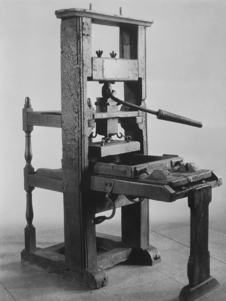 Detail of Display of the Franklin Printing Press by Anonymous