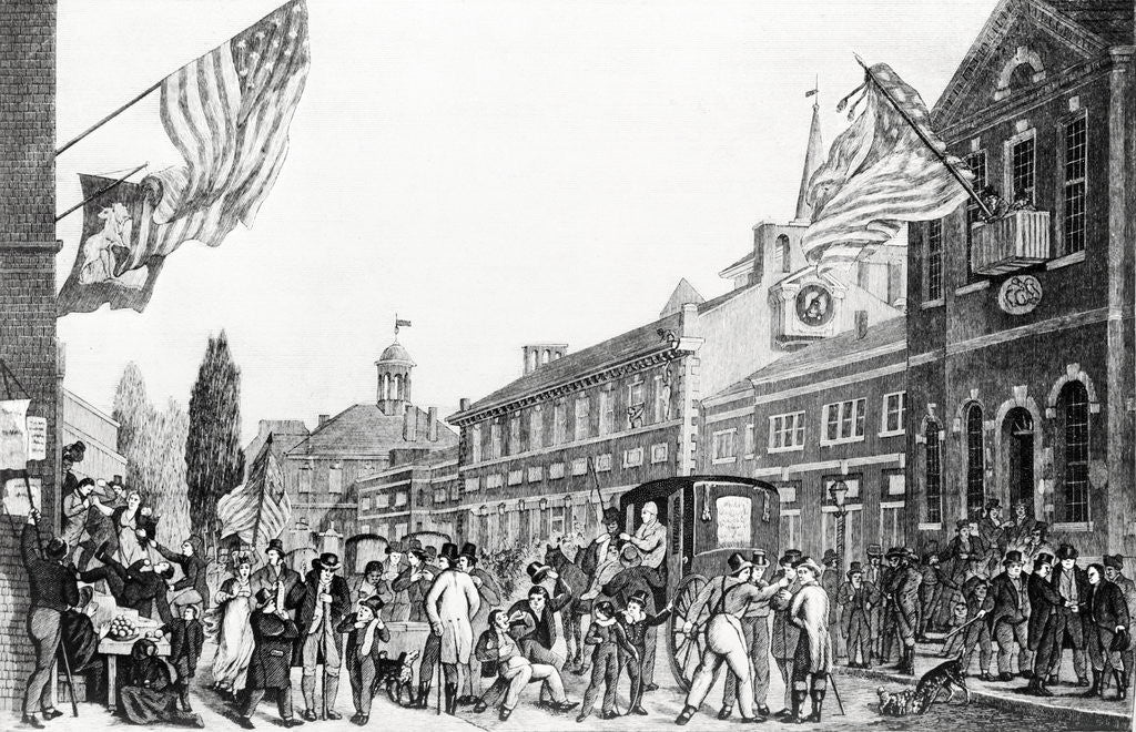 Detail of Crowds Gathering During Election by Anonymous