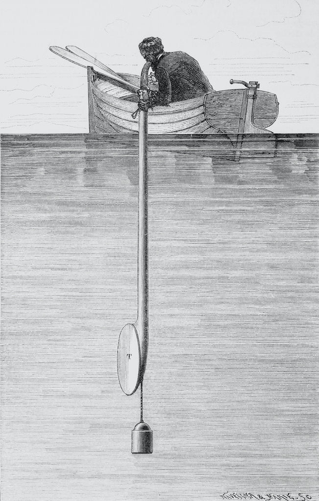 Detail of Sailor Measuring Depth of Ocean by Corbis