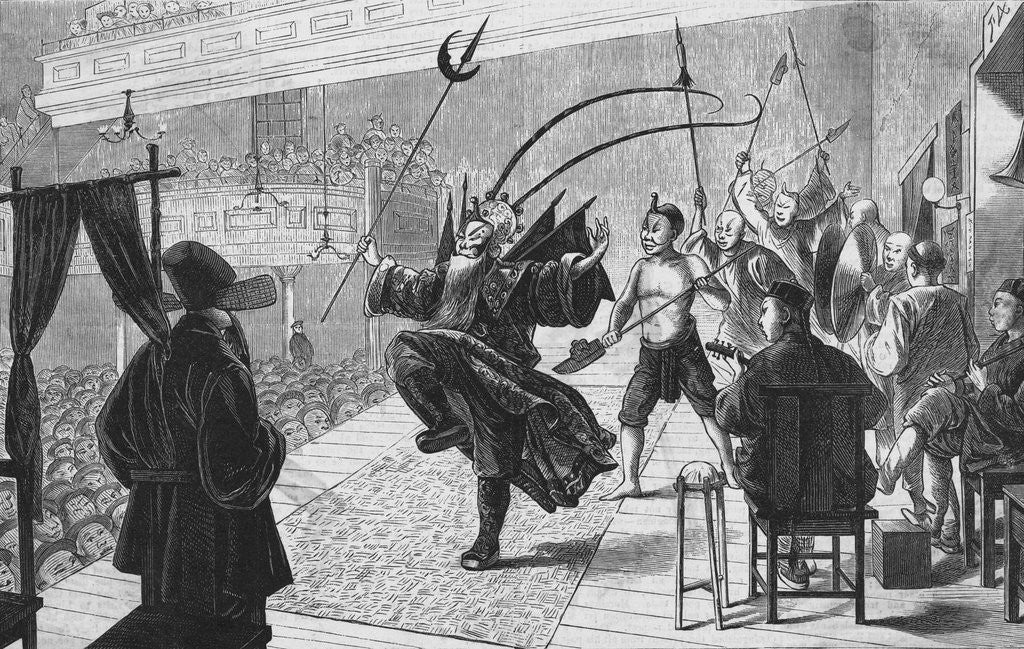 Detail of Illustration Showing Chinese Opera by Anonymous