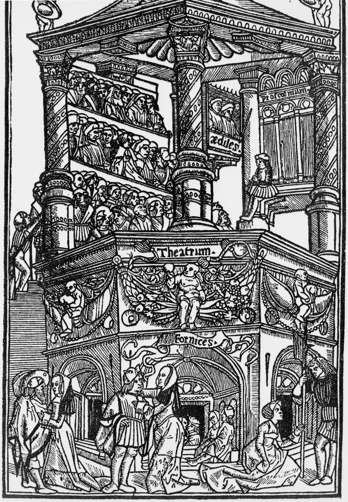 Detail of Representation of Medieval Theater by Anonymous