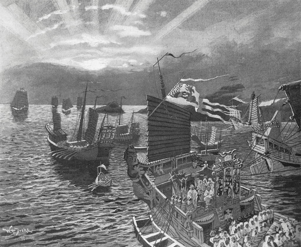 Detail of The Fleet of Kublai Khan Passing Through the Indian Archipelago by William Henry Drake
