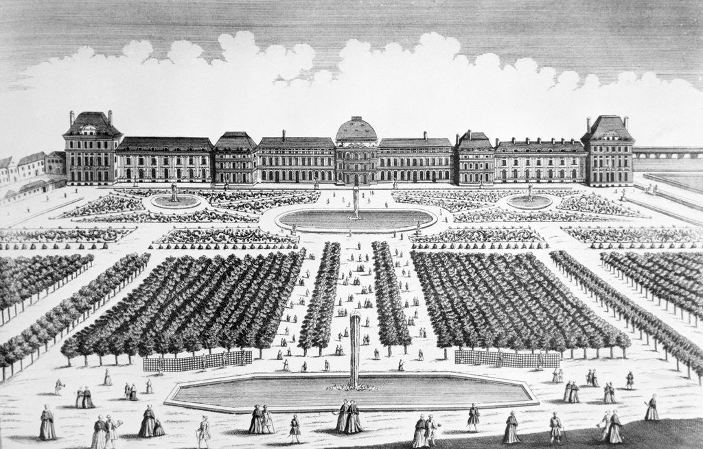 Detail of View of Garden of Tuilleries at Louvre Palace During Eighteenth Century by Corbis